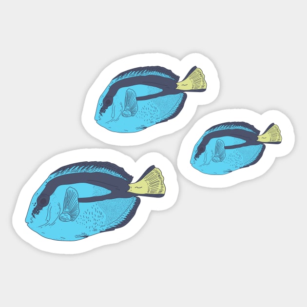 Blue Tang Fish - Keep Swimming - Aquarium Fish Sticker by DeWinnes